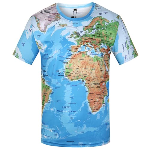 KYKU Brand 3D T Shirt Men World Map T-shirt Funny T Shirts Male 2017 Summer Short Sleeve Anime Tops Tee Fashion Mens Clothing