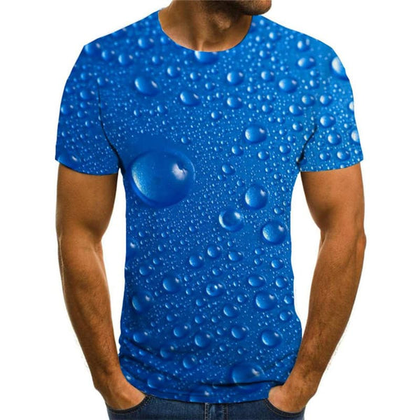 
Raindrop T shirt Men Blue T-shirts 3d Novel Tshirts Casual Retro Anime Clothes
                