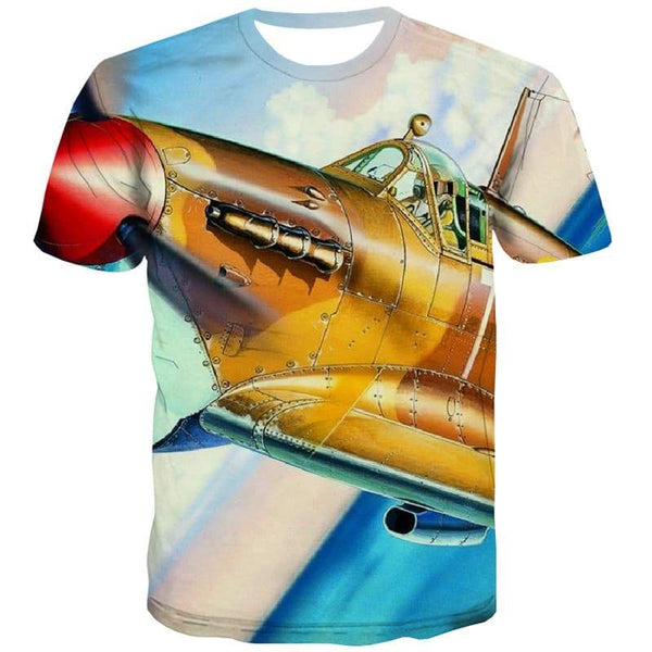 Helicopter T-shirt Men Metal Tshirt Printed War Tshirts Cool Military Tshirt Anime Colorful Tshirts Novelty - KYKU