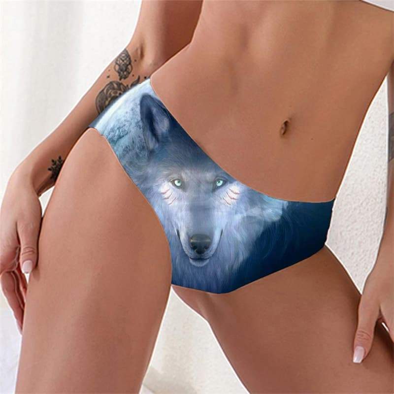 Wolf Briefs Women Animal Pantys Anime Knickers Moon Seamless Head Sexy - KYKU