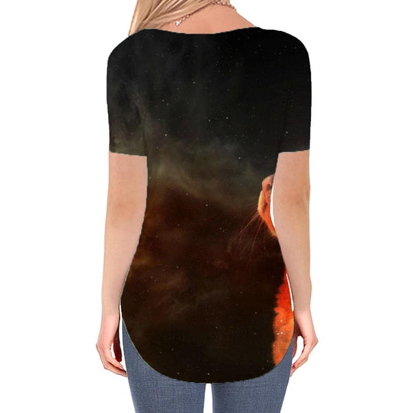 
Cat T-shirt women Animal Shirt Print Galaxy Tshirts Printed Womens Clothing
                