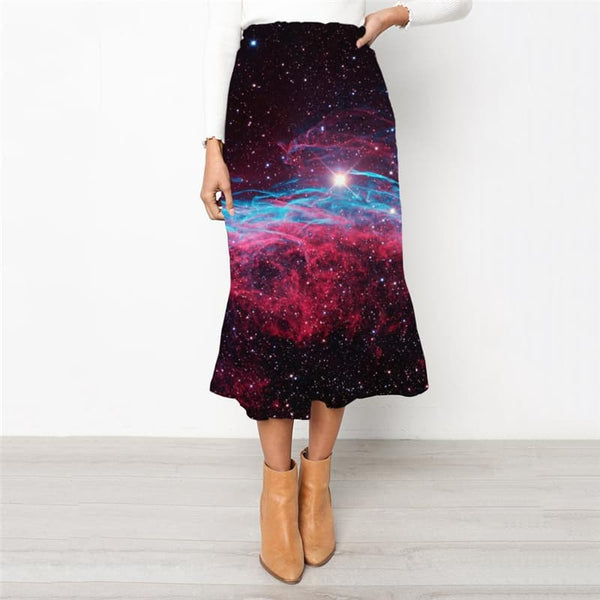 Galaxy Skirts Women Space High waist skirts Universe School skirt Nebula Skirt Ladies Colorful Rock Frauen