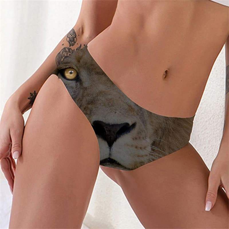Lion Panties Women Animal Seamless Anime Tanga Head Pantys Harajuku Lingerie Female - KYKU