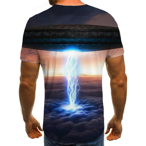 
Ufo T-shirt Men Lightning Shirt Print Landscape Anime Clothes Space Tshirt Printed
                