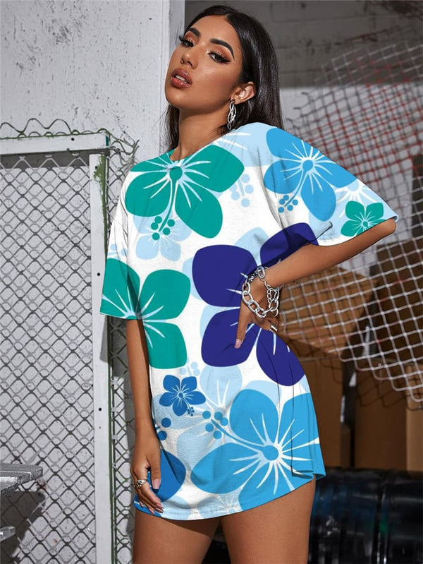 
Flower T-shirt Women Colorful T-shirts 3d Art Punk Rock Harajuku Summer
                