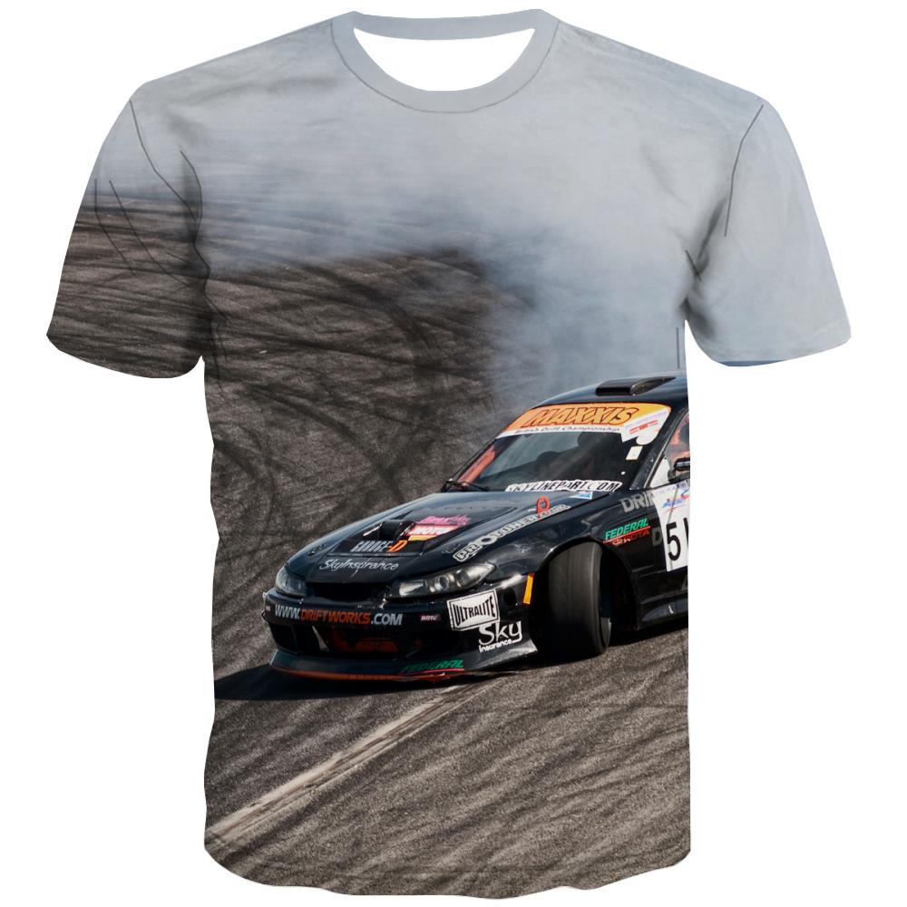 Racing Car T shirts Men Metal Tshirt Anime City Tshirts Novelty Gray T shirts Funny Retro Tshirts Casual