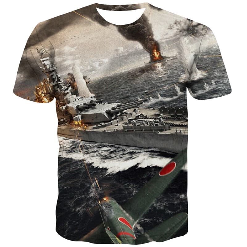 War T shirts Men Flame T-shirts 3d Military Tshirts Cool Usa Tshirts Casual Ocean Tshirt Anime - KYKU