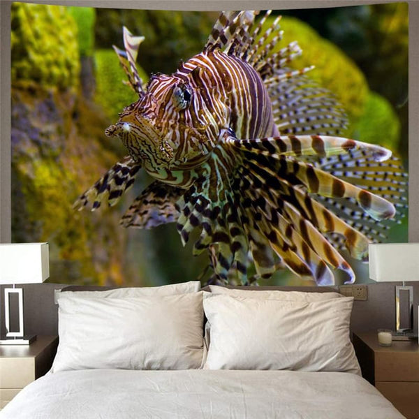 
Fish Tapestry Gothic Wall Tapestry Animal Tenture Mandala Funny Home Tapestrys Tropical Rug Wall
                