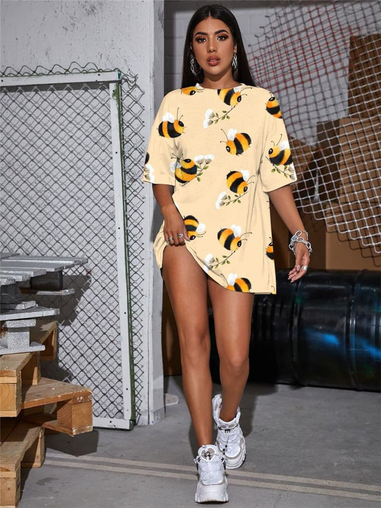 Bee T-shirt Women Animal Punk Rock Flower T-shirts 3d Lovely Funny T shirts