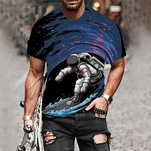 
Astronaut T shirt Men Surf Anime Clothes Galaxy T-shirts 3d Universe Tshirts Casual
                