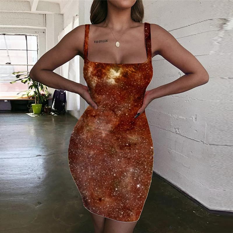 Galaxy Dress Women Space Ladies Dresses Universe Bodycon Dress Womens Clothing
