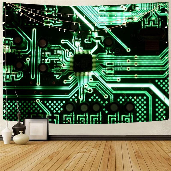 Metal Tapestry Engine Home Tapestrys Gear Rug Wall Technology Tapestries