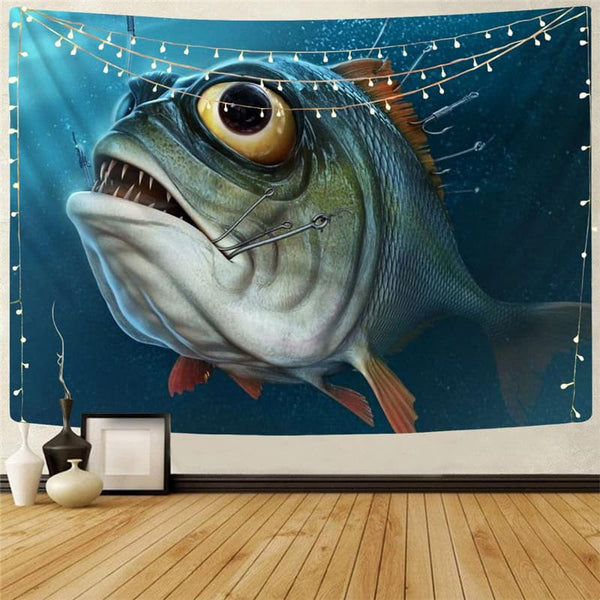 Fish Tapestry Eye Wall Tapestry Animal Rug Wall Fisherman Tapestries Metal Home Tapestrys