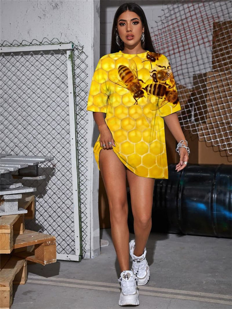 Bee T-shirt Women Animal Shirt Print Lovely Funny T shirts Harajuku Tshirt Printed