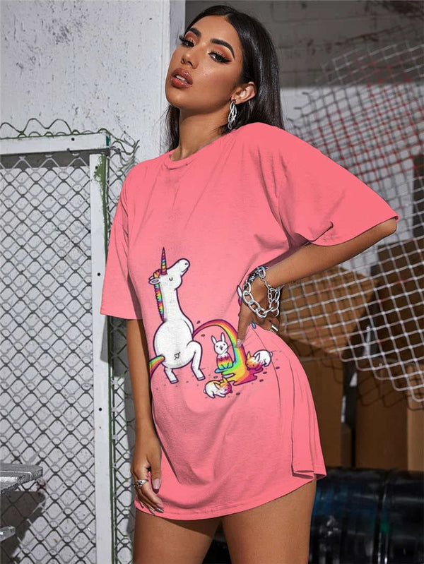 
Unicorn T Shirt Women Animal Tshirt Printed Rainbow Summer Harajuku Gothic
                