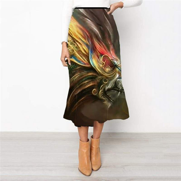 
Lion Skirt Women Animal Rock Frauen Anime School skirt Colorful Skirt Ladies Nebula High waist skirts - KYKU
                