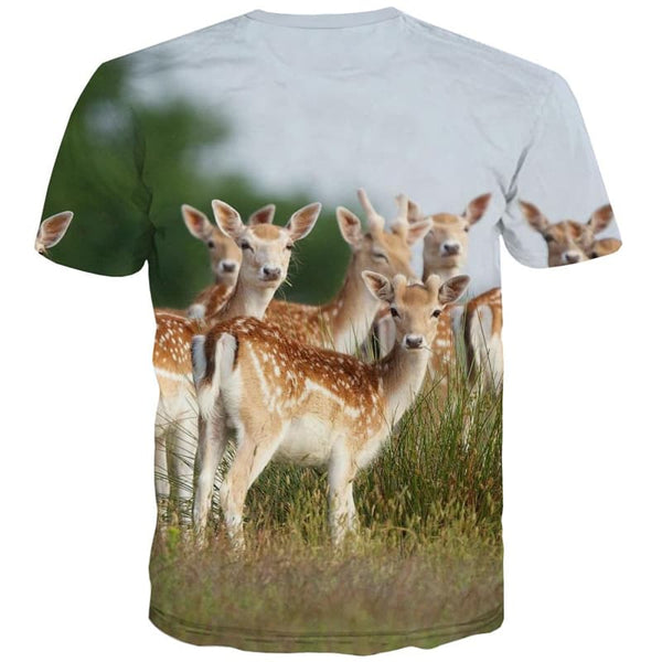 
Animal T-shirt Men Deer Tshirts Cool Lovely T-shirts 3d Short Sleeve Hip hop
                