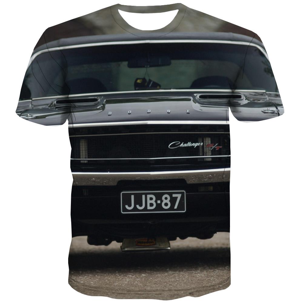 Racing Car T-shirt Men Metal T-shirts 3d City Shirt Print Gray Tshirt Printed Retro Tshirts Casual