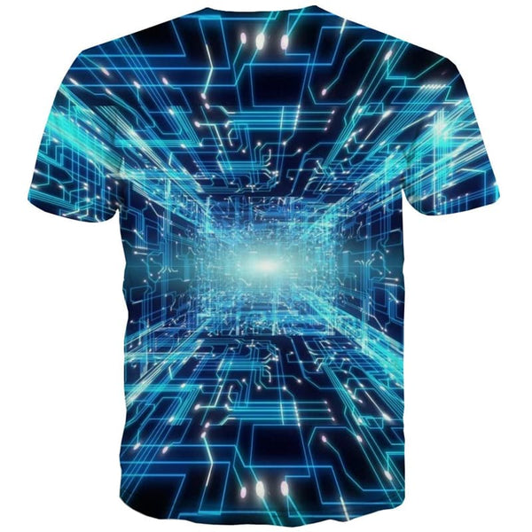 
Technology T shirts Men Novel T-shirts Graphic Harajuku Shirt Print Blue Tshirt Printed
                