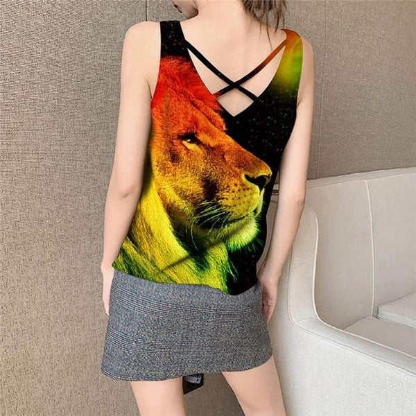 
Lion Tank-Top women Animal Sleeveless 3d Anime Vest Print Nebula Anime Clothes Colorful Vest Printed - KYKU
                
