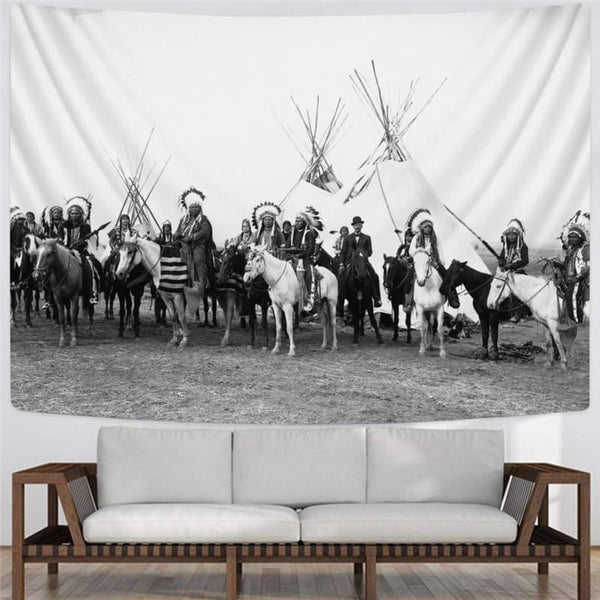 
Indios Tapiz Horse Tenture Mandala Animal Home Tapestrys War Rug Wall Decor
                