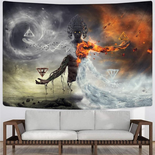 
Flame Tapestry Tornado Rug Wall Party Tenture Mandala Decor Boho decor Hippie
                
