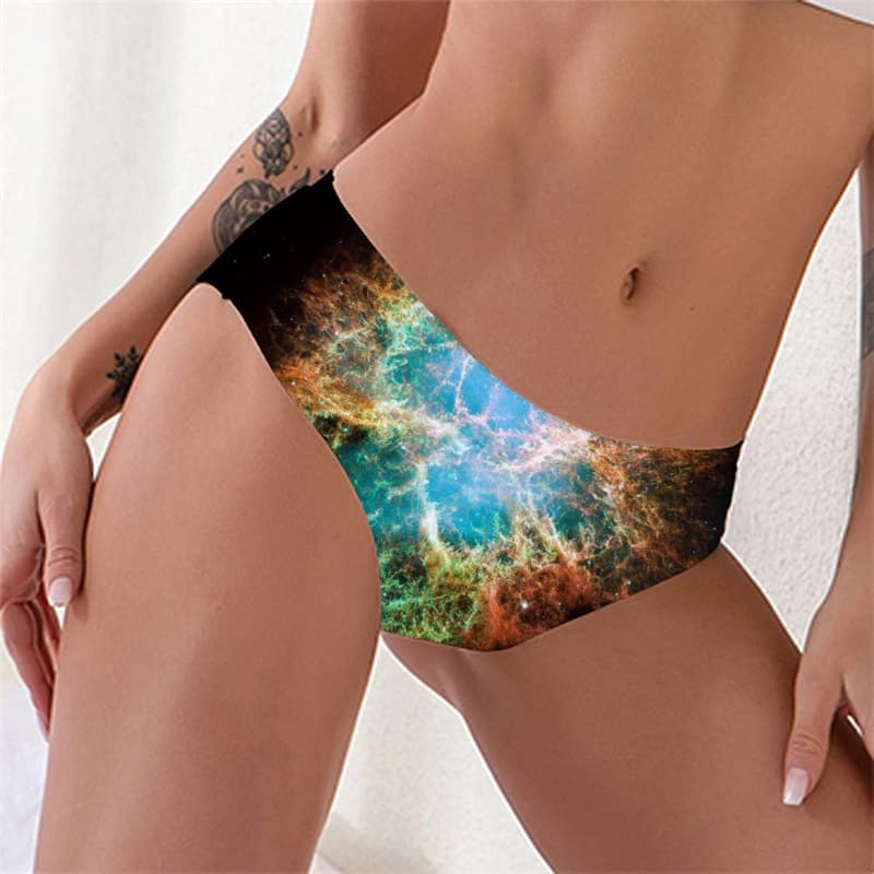 Galaxy Briefs Women Space Lingerie Female Universe Sexy Black Knickers
