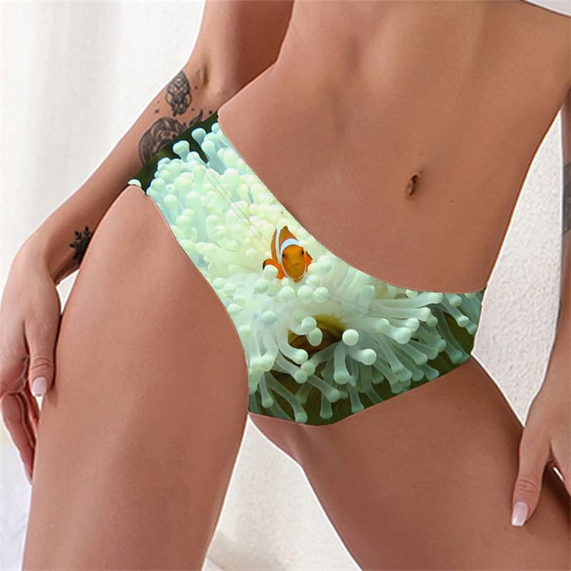 Fish Panties Women Fishinger Tanga Animal Sexy Tropical Seamless White Knickers