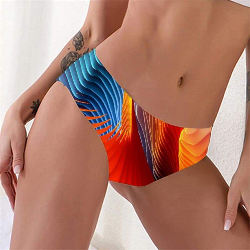 Geometric Briefs Women Psychedelic Seamless Vortex Underwear Color Lingerie Female - KYKU