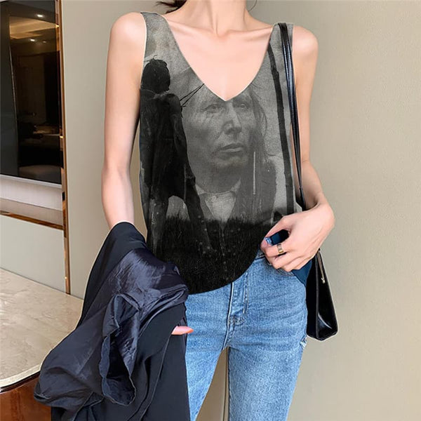 Indios Tank Top Women Painting Tank Tops Casual Retro Anime Clothes