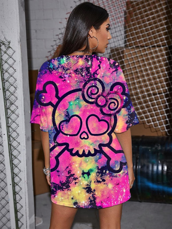 
Skull T Shirt Women Skeleton Summer Kawaii Funny T shirts Colorful T-shirts 3d Graffiti Gothic
                