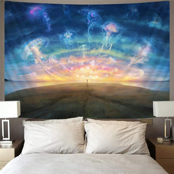 
Jellyfish Tapiz Character Tenture Mandala Psychedelic Wall Tapestry Galaxy Home Tapestrys Nebula Rug Wall
                