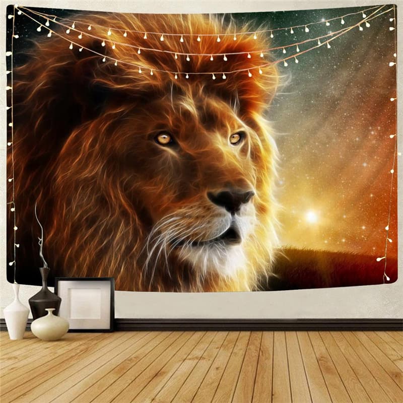 Lion Tapestry Animal Wall Tapestry Anime Tapestries Galaxy Home Tapestrys Universe Tenture Mandala
