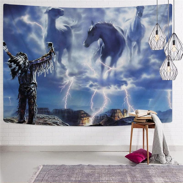 
Indios Tapiz Horse Wall Tapestry Lightning Tenture Mandala War Tapestries
                