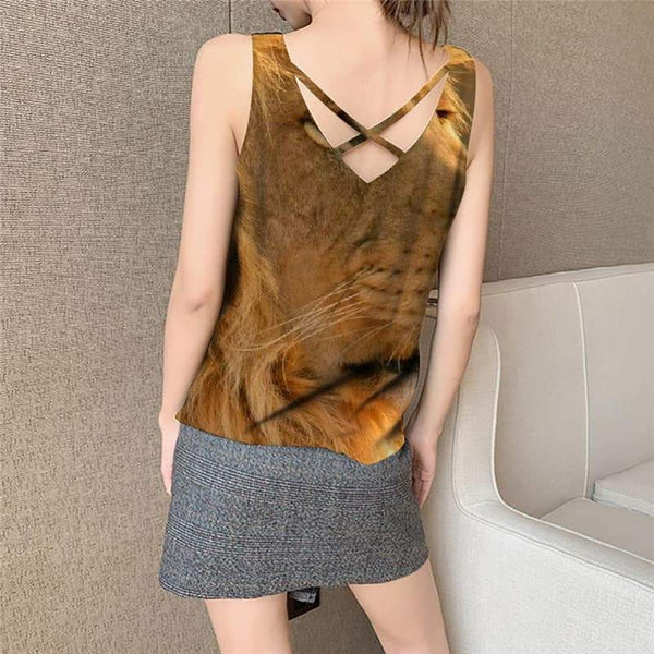
Lion Tank-Top women Animal Vest Printed Anime Sleeveless 3d Harajuku Vest Print Anime Funny Top - KYKU
                