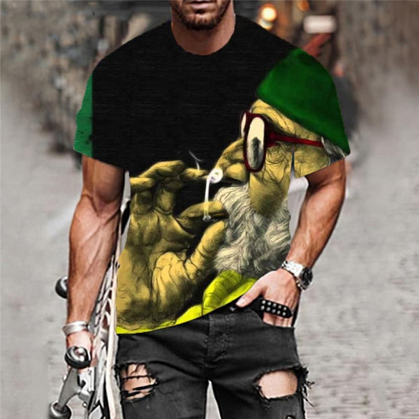 
Portrait T shirt Men Smokes Funny T shirts National Flag Shirt Print Painting Tshirts Casual
                