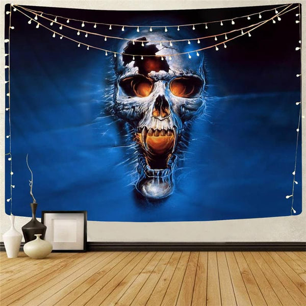 Skull Tapestry Punk Home Tapestrys Blue Tapestries Water Wall Tapestry