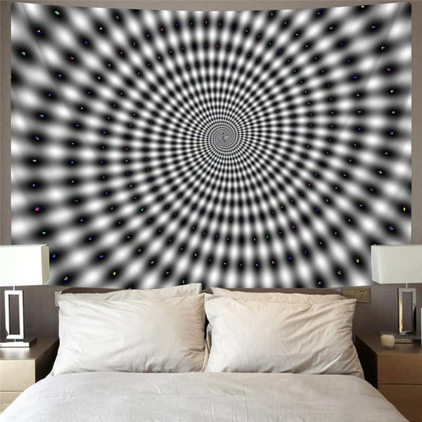 
Geometric Tapestry Psychedelic Tapestries Vortex Tenture Mandala Black And White Rug Wall
                