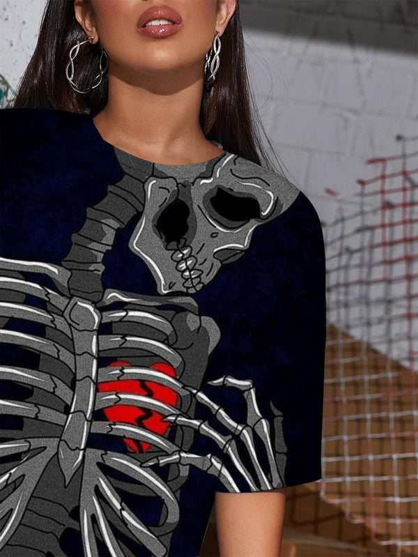 
Skull T Shirt Women Skeleton Shirt Print Hip Hop Tshirt Printed Funny Funny T shirts
                