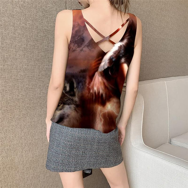 
Indios Tank-Top women Wolf Sleeveless 3d Lovely Anime Clothes Womens Clothing
                