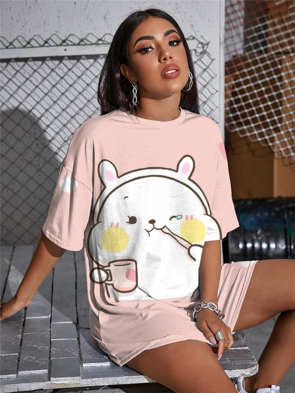 
Rabbit T Shirt Women Animal T-shirts 3d Love Funny T shirts Lovely Gothic
                