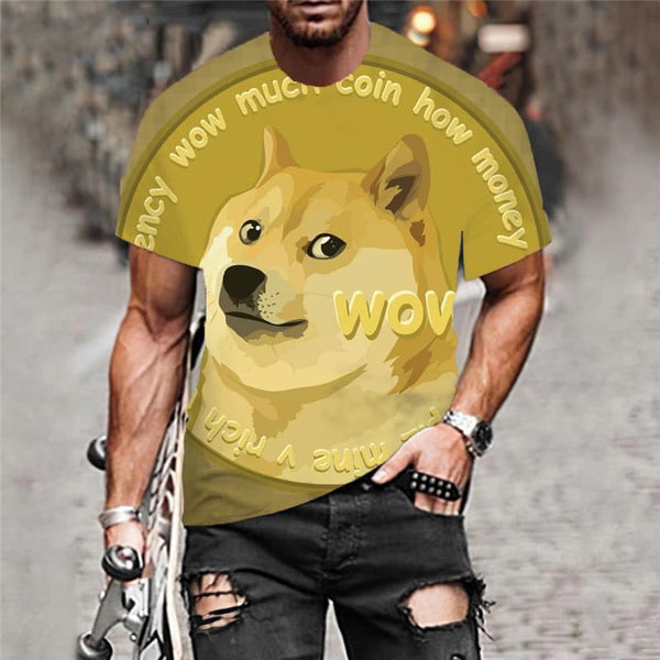 
Dog T shirt Men Bitcoin Funny T shirts Animal Anime Clothes Retro Tshirts Casual
                