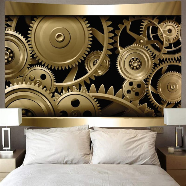 
Metal Tapestry Engine Tapestries Gear Home Tapestrys Golden Rug Wall Decor
                