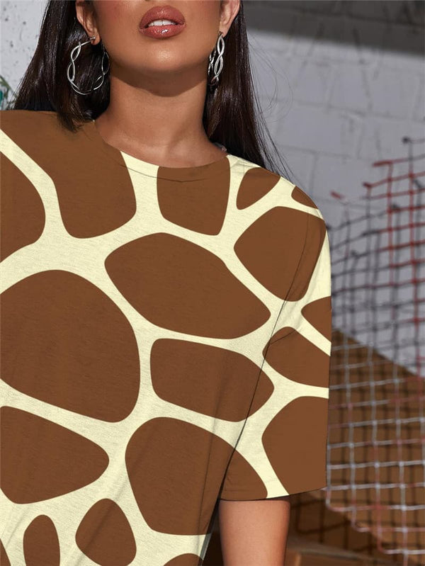 
Animal T-shirt Women Giraffe Funny T shirts Brindle Punk Rock Psychedelic Summer
                