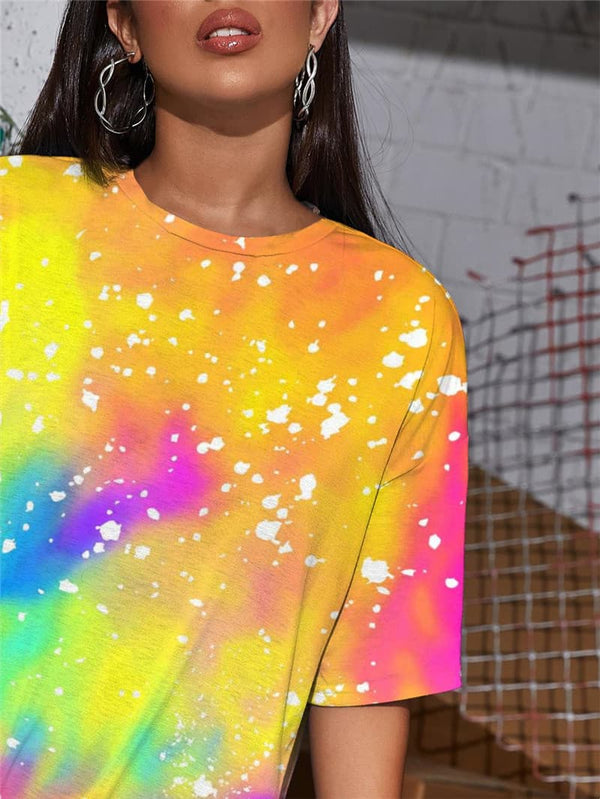 
Tie Dye T-shirt Women Gradient Shirt Print Colorful Summer Harajuku Gothic
                
