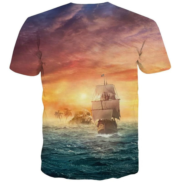 
Skull T shirt Men Sail Tshirt Printed Pirate T-shirts 3d Ocean Anime Clothes
                