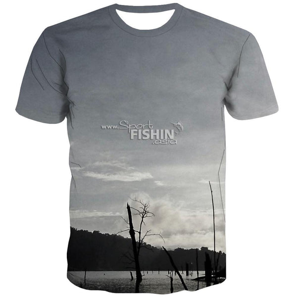 fishing T shirts Men fish Tshirt Anime Short Sleeve T shirts Tops Streetwear - KYKU