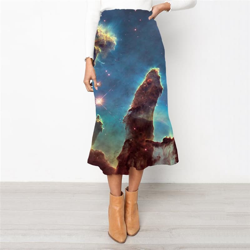 Galaxy Skirt Women Space School skirt Universe High waist skirts Art Skirt Ladies Nebula Rock Frauen