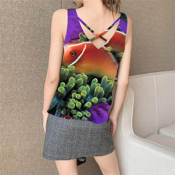 
Fish Tank Top Women Purple Vest Print Harajuku Sleeveless 3d Jellyfish Vest Printed Animal Tank Tops Casual
                