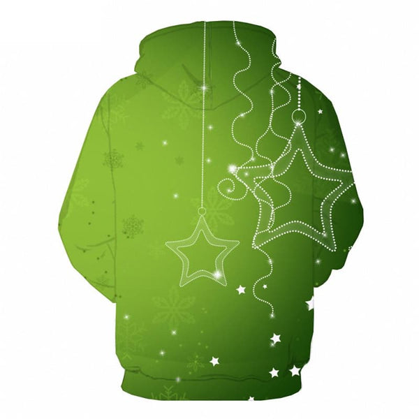 
Christmas Sweatshirts men Star Hoodie Print Snowflake Sweatshirt Printed Green Hooded Casual
                